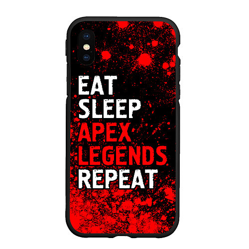 Чехол iPhone XS Max матовый Eat Sleep Apex Legends Repeat Краска / 3D-Черный – фото 1