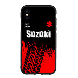 Чехол iPhone XS Max матовый SUZUKI Suzuki Est 1909 Шины, цвет: 3D-черный