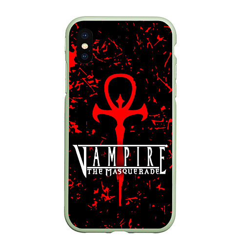 Чехол iPhone XS Max матовый Vampire The Masquerade Bloodlines / 3D-Салатовый – фото 1