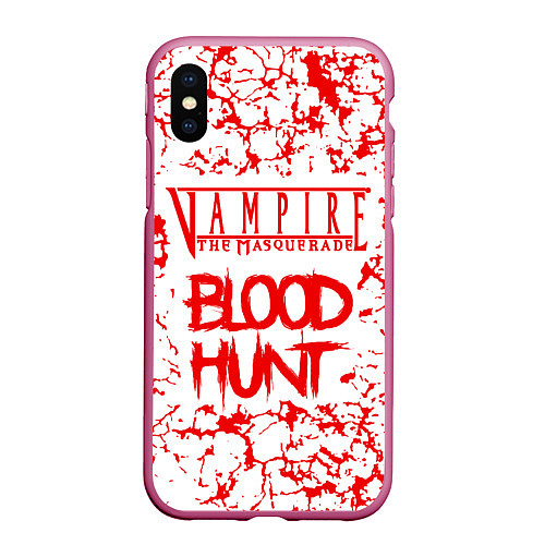 Чехол iPhone XS Max матовый Vampire The Masquerade Bloodhunt, лого / 3D-Малиновый – фото 1