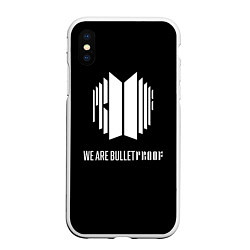 Чехол iPhone XS Max матовый BTS WE ARE BULLETPROOF БТС - мы пуленепробиваемые, цвет: 3D-белый