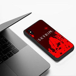Чехол iPhone XS Max матовый СКАЙРИМ Краска, цвет: 3D-черный — фото 2