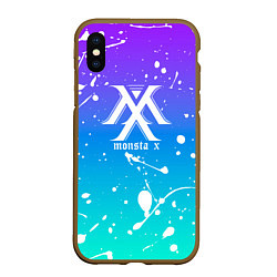 Чехол iPhone XS Max матовый Monsta x, цвет: 3D-коричневый