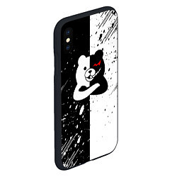 Чехол iPhone XS Max матовый Monokuma брызги, цвет: 3D-черный — фото 2