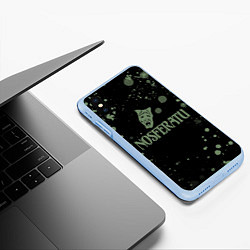 Чехол iPhone XS Max матовый Носферату The Masquerade Bloodhunt, цвет: 3D-голубой — фото 2