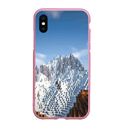 Чехол iPhone XS Max матовый Minecraft Mountains Video game