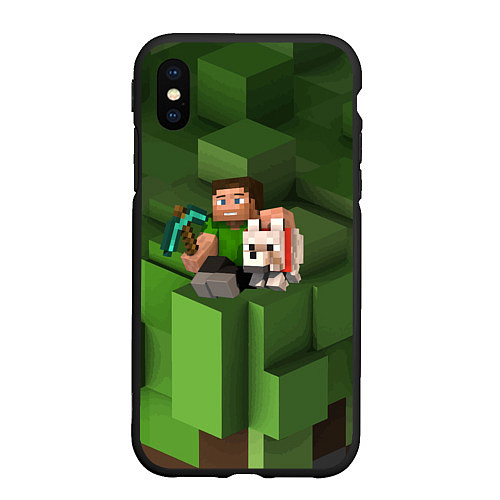 Чехол iPhone XS Max матовый Minecraft Heroes Video game / 3D-Черный – фото 1