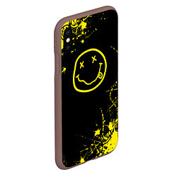 Чехол iPhone XS Max матовый Nirvana texture смайл, цвет: 3D-коричневый — фото 2