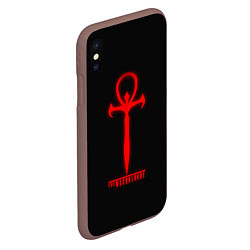 Чехол iPhone XS Max матовый Vampire: The Masquerade - Bloodhunt Logo Лого, цвет: 3D-коричневый — фото 2