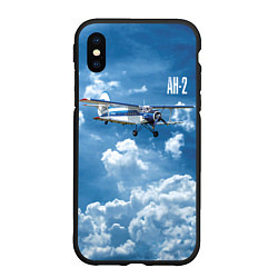 Чехол iPhone XS Max матовый Самолет Ан-2, цвет: 3D-черный
