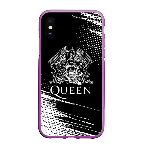 Чехол iPhone XS Max матовый Queen герб квин / 3D-Фиолетовый – фото 1