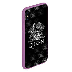 Чехол iPhone XS Max матовый Queen pattern, цвет: 3D-фиолетовый — фото 2