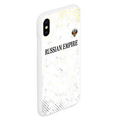 Чехол iPhone XS Max матовый RUSSIAN EMPIRE - ГЕРБ Гранж FS, цвет: 3D-белый — фото 2