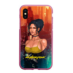 Чехол iPhone XS Max матовый Панам рисунок Cyberpunk 2077