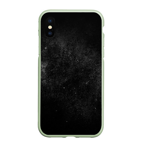 Чехол iPhone XS Max матовый Черный космос black space / 3D-Салатовый – фото 1