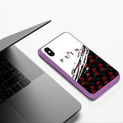 Чехол iPhone XS Max матовый Payton Moormeie PYTN X ROSE, цвет: 3D-фиолетовый — фото 2