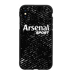 Чехол iPhone XS Max матовый ARSENAL Sport Потертости, цвет: 3D-черный