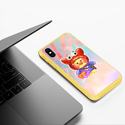 Чехол iPhone XS Max матовый Лалафанфан в красной шапочке, цвет: 3D-желтый — фото 2