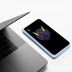 Чехол iPhone XS Max матовый Cyber Ony, цвет: 3D-голубой — фото 2