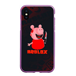 Чехол iPhone XS Max матовый ROBLOX - СВИНКА ПИГГИ, цвет: 3D-фиолетовый