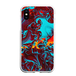 Чехол iPhone XS Max матовый Каляка-маляка, цвет: 3D-белый