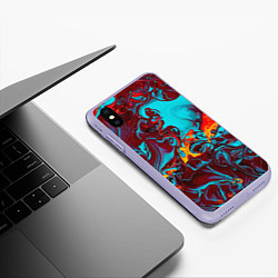 Чехол iPhone XS Max матовый Каляка-маляка, цвет: 3D-светло-сиреневый — фото 2