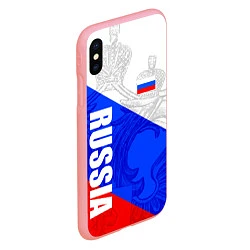 Чехол iPhone XS Max матовый RUSSIA - SPORTWEAR - ТРИКОЛОР, цвет: 3D-баблгам — фото 2