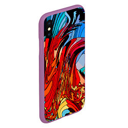 Чехол iPhone XS Max матовый Abstract color pattern Fashion 2022, цвет: 3D-фиолетовый — фото 2