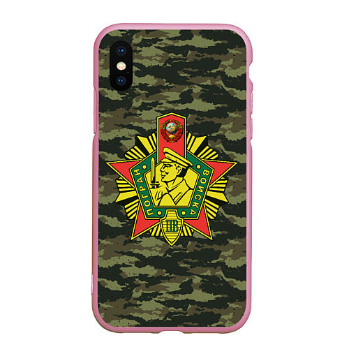 Чехол iPhone XS Max матовый КГБ СССР USSR / 3D-Розовый – фото 1