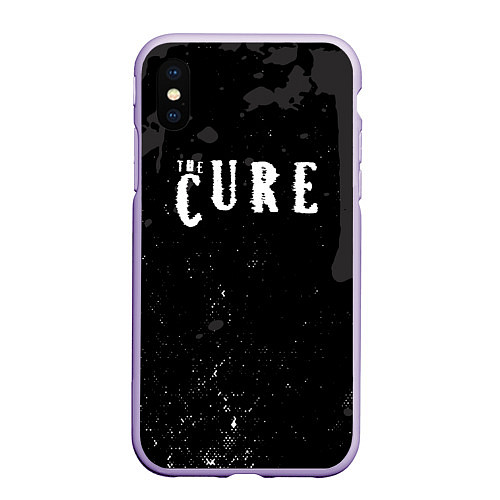 Чехол iPhone XS Max матовый The cure серые потеки / 3D-Светло-сиреневый – фото 1