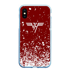 Чехол iPhone XS Max матовый Van Halen Logo Ван Хален белые брызги