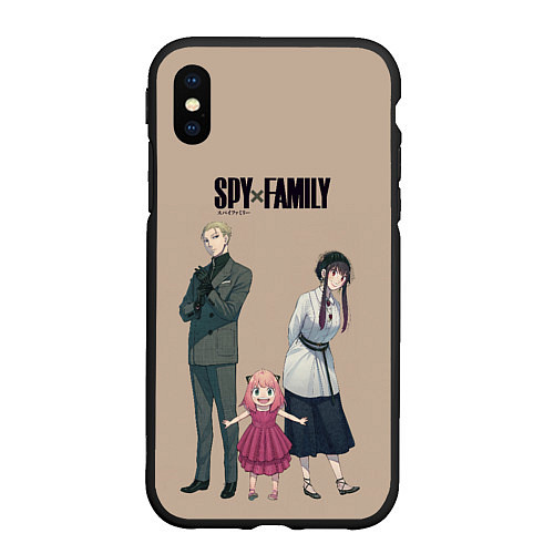 Чехол iPhone XS Max матовый Spy x Family Семья шпиона / 3D-Черный – фото 1