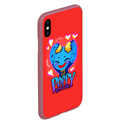 Чехол iPhone XS Max матовый POPPY PLAYTIME CUTE HAGGY WAGGY - милый Хагги Вагг, цвет: 3D-малиновый — фото 2