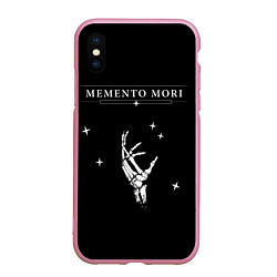 Чехол iPhone XS Max матовый Memento Mori Надпись, цвет: 3D-розовый