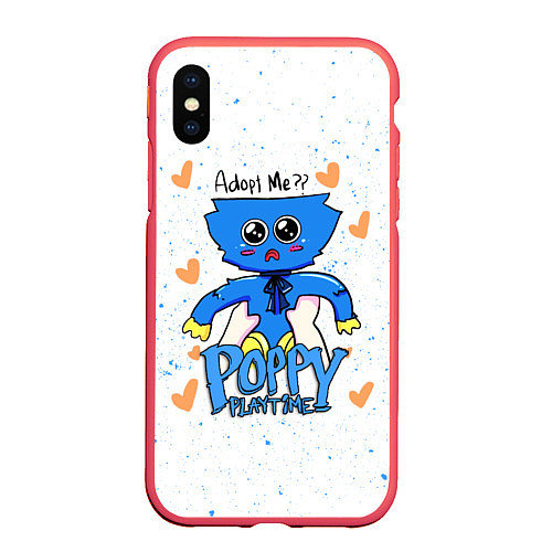 Чехол iPhone XS Max матовый POPPY PLAYTIME - KISSY MISSY КИССИ МИССИ / 3D-Красный – фото 1