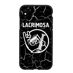 Чехол iPhone XS Max матовый Lacrimosa КОТ Трещины, цвет: 3D-черный