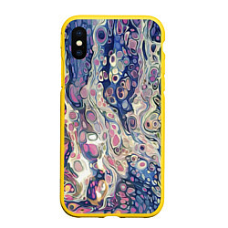 Чехол iPhone XS Max матовый Не смешавшиеся краски abstract pattern, цвет: 3D-желтый