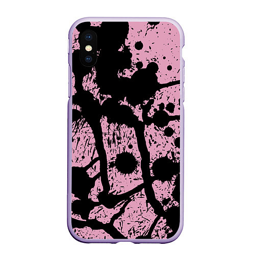 Чехол iPhone XS Max матовый Кляксы Авангард Узор Blots Vanguard Pattern / 3D-Светло-сиреневый – фото 1