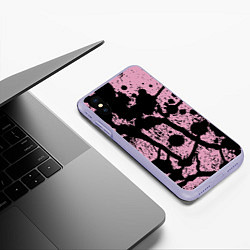 Чехол iPhone XS Max матовый Кляксы Авангард Узор Blots Vanguard Pattern, цвет: 3D-светло-сиреневый — фото 2