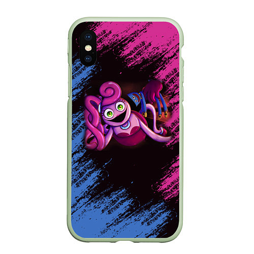 Чехол iPhone XS Max матовый POPPY PLAYTIME Mommy long legs and Haggy Waggy / 3D-Салатовый – фото 1