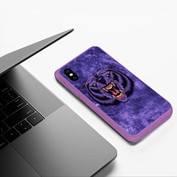 Чехол iPhone XS Max матовый Мистический медведь, цвет: 3D-фиолетовый — фото 2