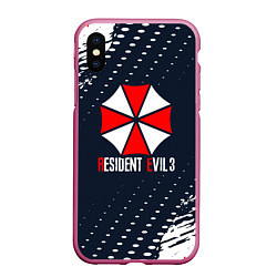 Чехол iPhone XS Max матовый Umbrella Corporation Resident Evil Краски, цвет: 3D-малиновый