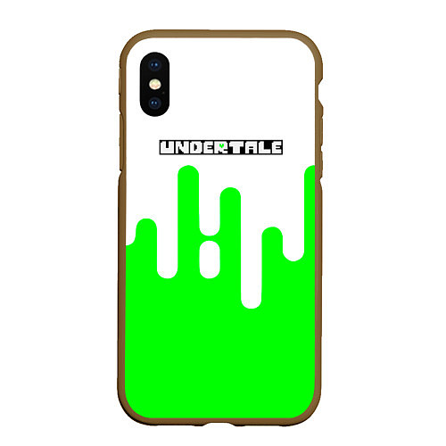 Чехол iPhone XS Max матовый Undertale андертейл логотип / 3D-Коричневый – фото 1