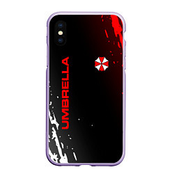 Чехол iPhone XS Max матовый Resident evil амбрелла, цвет: 3D-светло-сиреневый