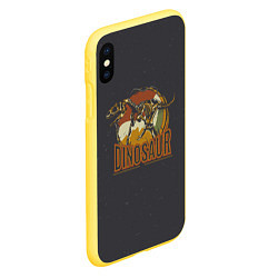 Чехол iPhone XS Max матовый Динозавр-древность, цвет: 3D-желтый — фото 2