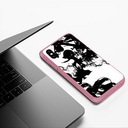 Чехол iPhone XS Max матовый Чернильные брызги, цвет: 3D-малиновый — фото 2