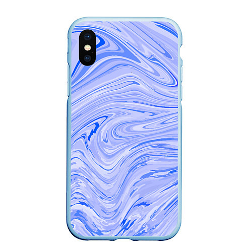 Чехол iPhone XS Max матовый Abstract lavender pattern / 3D-Голубой – фото 1