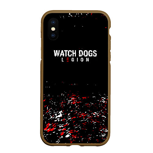 Чехол iPhone XS Max матовый Watch Dogs 2 Брызги красок / 3D-Коричневый – фото 1