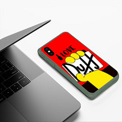 Чехол iPhone XS Max матовый Love Duff, цвет: 3D-темно-зеленый — фото 2