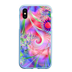 Чехол iPhone XS Max матовый Абстракция, насыщенный узор, цвет: 3D-голубой